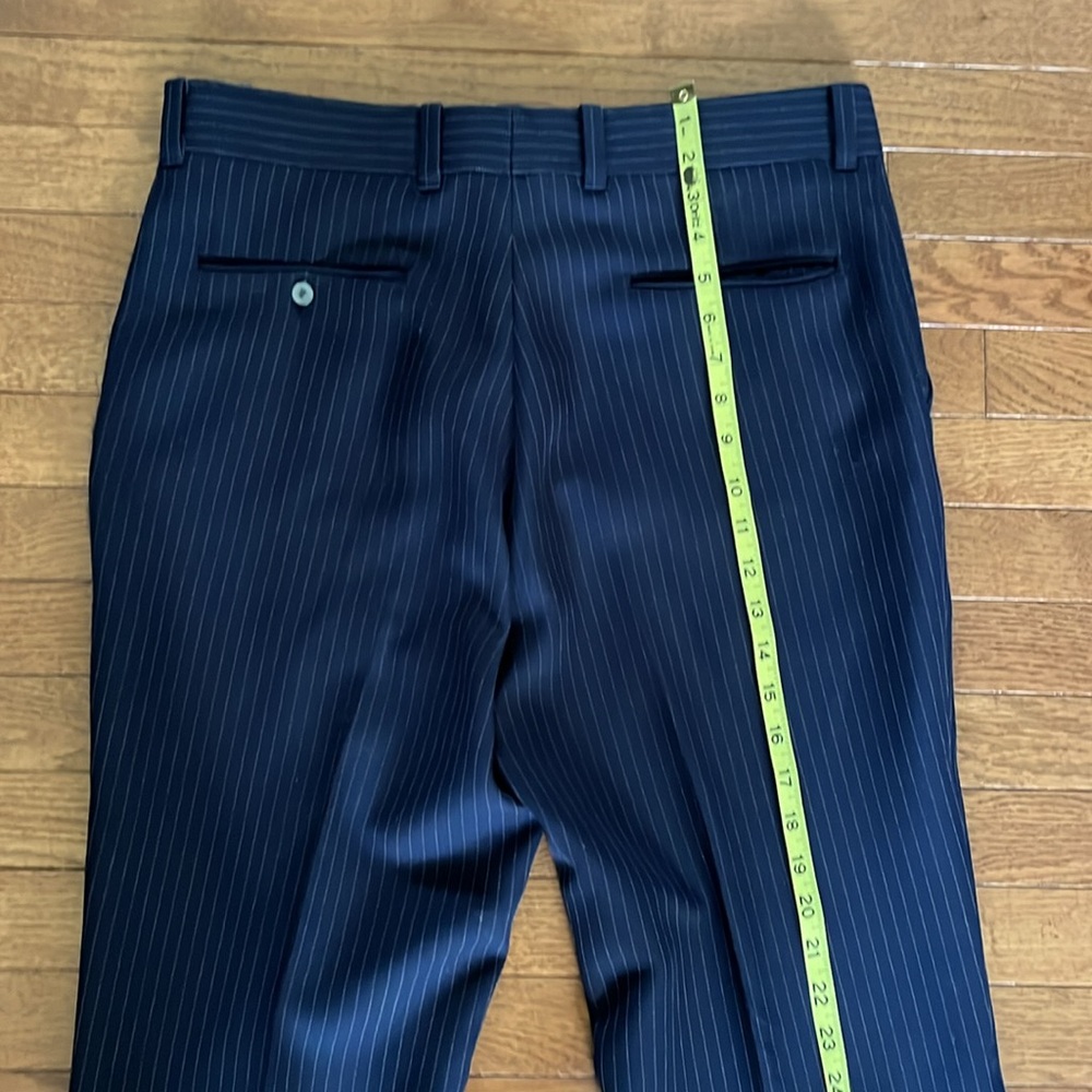 Vintage Navy Wool Pinstripe Trousers - Picture 9 of 16